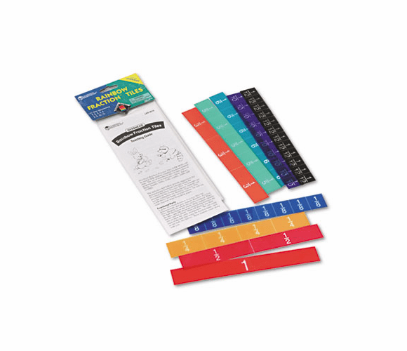 LRNLER0616 Rainbow Fraction Tiles, Overhead, Math Manipulatives, for Grades 2-6 By LEARNING RESOURCES