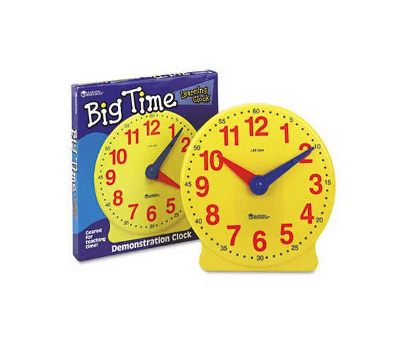 LRNLER2094 Big Time Learning Clocks 12-Hour Demonstration Clock for Grades K-4 By LEARNING RESOURCES