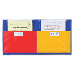 LRNLER2377 Two Pocket Organization Station, Nylon, 24 x 12 1/4, Red/Yellow/Blue By LEARNING RESOURCES