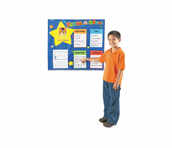 LRNLER2747 Star Student Pocket Chart, 28 x 28, Five Cards By LEARNING RESOURCES