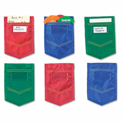 LRNLER6445 Mini Pockets, Blue, Red, Green, 4 x 6, 6/Pack By LEARNING RESOURCES