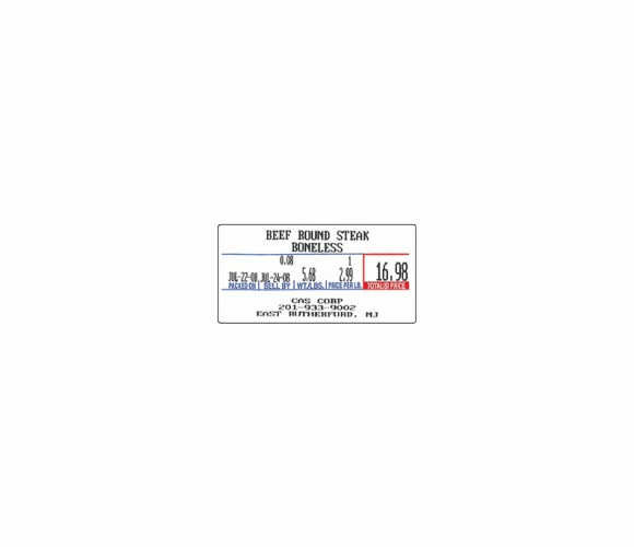 LST-8000 58 x 30 mm Non-UPC 1,000 per roll. 12 Rolls By CAS