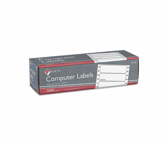 MAC42451 High-Speed Data Processing Labels, 15/16 x 3 1/2, White, 5000/Box By CHARTPAK/PICKETT