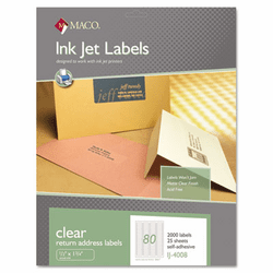 MACIJ4008 Matte Clear Address Labels, 1/2 x 1 3/4, 2000/Pack By CHARTPAK/PICKETT
