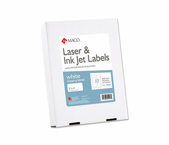 MACML1000B White All-Purpose Labels, 2 x 4, 2500/Box By CHARTPAK/PICKETT