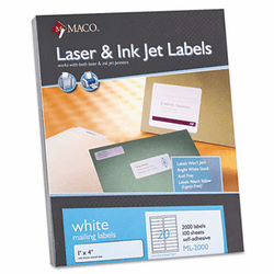 MACML2000 White All-Purpose Labels, 1 x 4, 2000/Box By CHARTPAK/PICKETT