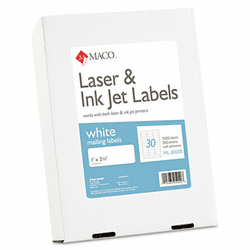 MACML3000B White All-Purpose Labels, 1 x 2-5/8, 7500/Box By CHARTPAK/PICKETT