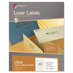 MACML4008 Matte Clear Laser Labels, 1/2 x 1 3/4, 2000/Box By CHARTPAK/PICKETT