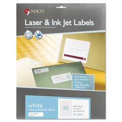 MACML8025 White All-Purpose Labels, 1/2 x 1 3/4, 2000/Box By CHARTPAK/PICKETT