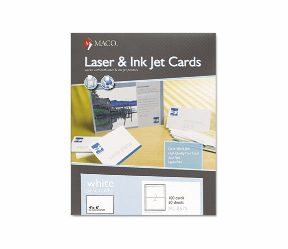 MACML8575 Unruled Index Cards, 4 x 6, White, 100/Box By CHARTPAK/PICKETT