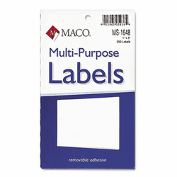 MACMS1648 Multipurpose Self-Adhesive Removable Labels, 1 x 3, White, 252/Pack By CHARTPAK/PICKETT