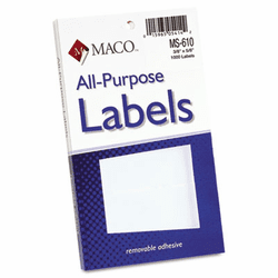 MACMS610 Multipurpose Self-Adhesive Removable Labels, 3/8 x 5/8, White, 1008/Pack By CHARTPAK/PICKETT