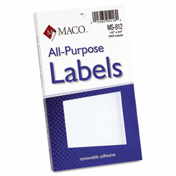 MACMS812 Multipurpose Self-Adhesive Removable Labels, 1/2 x 3/4, White, 1008/Pack By CHARTPAK/PICKETT