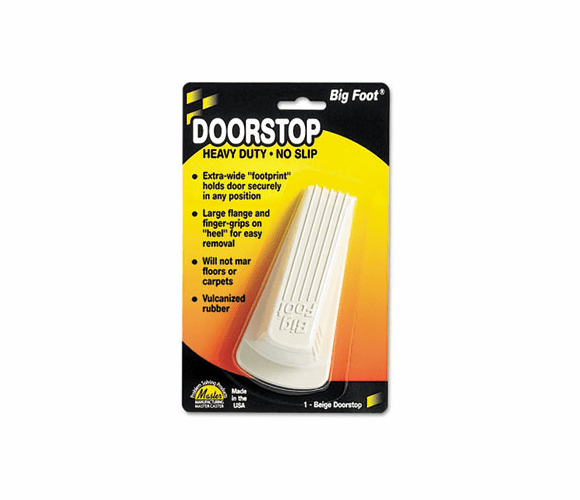 MAS00900 Big Foot Doorstop, No-Slip Rubber Wedge, 2w x 4-3/4d x 1-1/4h, Beige By MASTER CASTER COMPANY