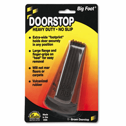 MAS00920 Big Foot Doorstop, No-Slip Rubber Wedge, 2w x 4-3/4d x 1-1/4h, Brown By MASTER CASTER COMPANY