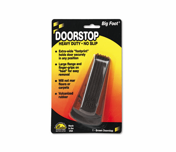 MAS00920 Big Foot Doorstop, No-Slip Rubber Wedge, 2w x 4-3/4d x 1-1/4h, Brown By MASTER CASTER COMPANY