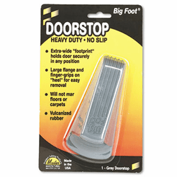 MAS00941 Big Foot Doorstop, No-Slip Rubber Wedge, 2w x 4-3/4d x 1-1/4h, Gray By MASTER CASTER COMPANY