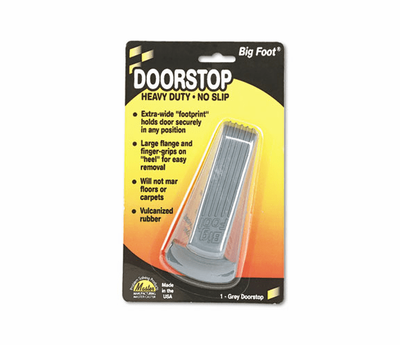 MAS00941 Big Foot Doorstop, No-Slip Rubber Wedge, 2w x 4-3/4d x 1-1/4h, Gray By MASTER CASTER COMPANY