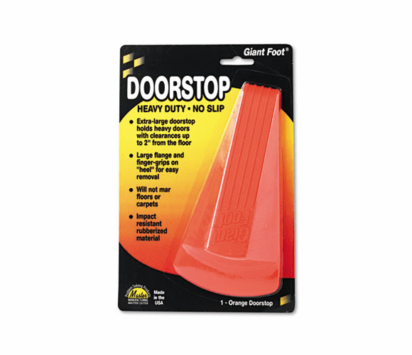 MAS00965 Giant Foot Doorstop, No-Slip Rubber Wedge, 3-1/2w x 6-3/4d x 2h, Safety Orange By MASTER CASTER COMPANY