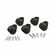MAS23618 Deluxe Casters, 100 lbs./Caster, Nylon, Matte Black, 5/Set By MASTER CASTER COMPANY