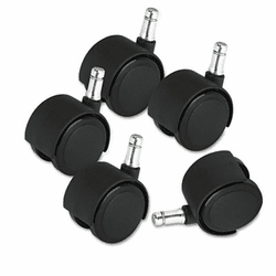 MAS23624 Deluxe Casters, 100 lbs./Caster, Polyurethane, Matte Black, 5/Set By MASTER CASTER COMPANY