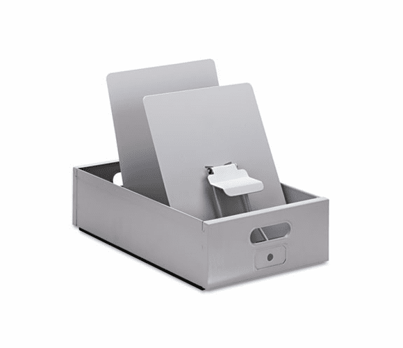 MAT11070 Porta-Matic Drop-Side Posting Tray, 9-1/2w x 15d x 9-1/4h, Steel, White By PREMIER MARTIN YALE