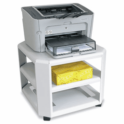 MAT24060 Mobile Printer Stand, 3-Shelf, 17-4/5w x 17-4/5d x 14-3/4h, Platinum By MEAD HATCHER