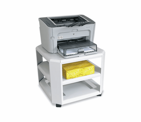 MAT24060 Mobile Printer Stand, 3-Shelf, 17-4/5w x 17-4/5d x 14-3/4h, Platinum By MEAD HATCHER