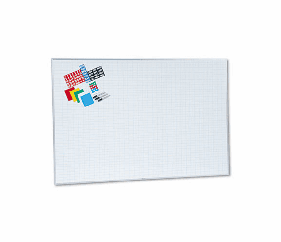 MAVEBK4872 Lustreboard Planning Kit, Porcelain-on-Steel, 72 x 48, White/Aluminum By MAGNA VISUAL, INC.