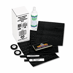 MAVMBAK1 Melamine Board Accessory Kit, Self Adhesive, Black By MAGNA VISUAL, INC.