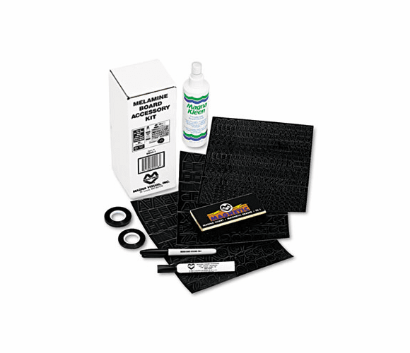MAVMBAK1 Melamine Board Accessory Kit, Self Adhesive, Black By MAGNA VISUAL, INC.