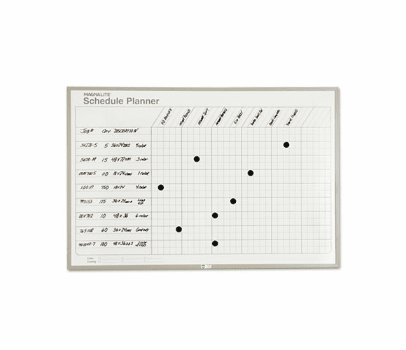 MAVML234 Schedule Planning Board, Porcelain-on-Steel, 36 x 24, Gray By MAGNA VISUAL, INC.