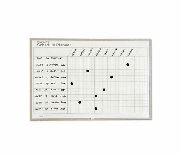 MAVML344 Schedule Planning Board, Porcelain-on-Steel, 48 x 36, Gray By MAGNA VISUAL, INC.