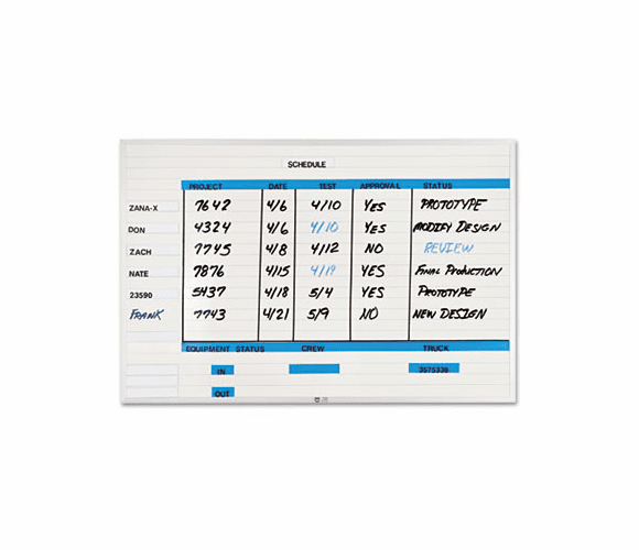 MAVNMW3648G Changeable Planner Kit, Porcelain-on-Steel, 48x36, White/Silver Frame By MAGNA VISUAL, INC.