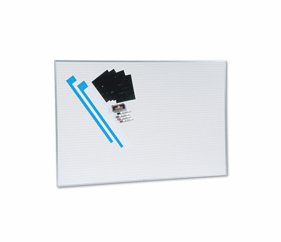 MAVNMW4872G Changeable Planner Kit, Porcelain-on-Steel, 72 x 48, White/Silver Frame By MAGNA VISUAL, INC.