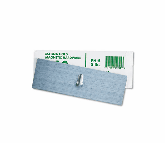 MAVPH5 Magnetic Picture Hanger, 2 x 6, 5-lb Capacity, Steel Hook, Satin Steel Finish By MAGNA VISUAL, INC.