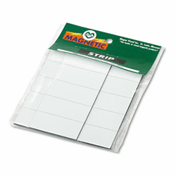 MAVPMR721 Magnetic Write-On/Wipe-Off Pre-Cut Strips, 2 x 7/8, White, 25/Pack By MAGNA VISUAL, INC.