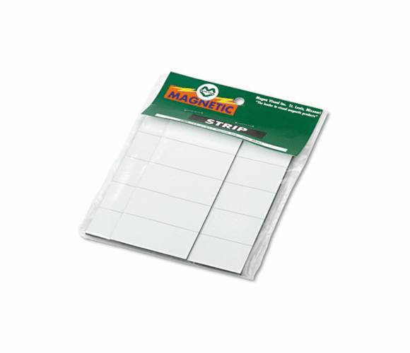 MAVPMR721 Magnetic Write-On/Wipe-Off Pre-Cut Strips, 2 x 7/8, White, 25/Pack By MAGNA VISUAL, INC.