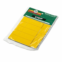 MAVPMR722 Magnetic Write-On/Wipe-Off Pre-Cut Strips, 2 x 7/8, Yellow, 25/Pack By MAGNA VISUAL, INC.