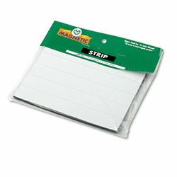 MAVPMR761 Magnetic Write-On/Wipe-Off Pre-Cut Strips 6 x 7/8, White, 25/Pack By MAGNA VISUAL, INC.