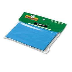 MAVPMR765 Magnetic Write-On/Wipe-Off Pre-Cut Strips, 6 x 7/8, Blue, 25/Pack By MAGNA VISUAL, INC.