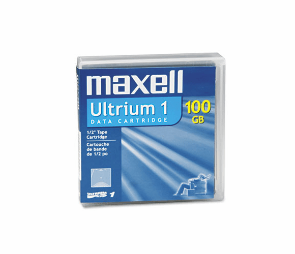 MAX183800 1/2" Ultrium LTO-1 Cartridge, 1998ft, 100GB Native/200GB Compressed Capacity By MAXELL CORP. OF AMERICA