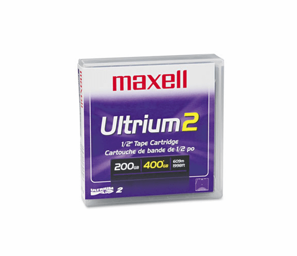 MAX183850 1/2" Ultrium LTO-2 Cartridge, 1998ft, 200GB Native/400GB Compressed Capacity By MAXELL CORP. OF AMERICA