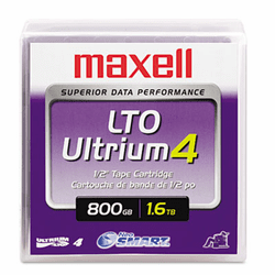 MAX183906 1/2" Ultrium LTO-4 Cartridge, 2600ft, 800GB Native/1.6TB Compressed Capacity By MAXELL CORP. OF AMERICA