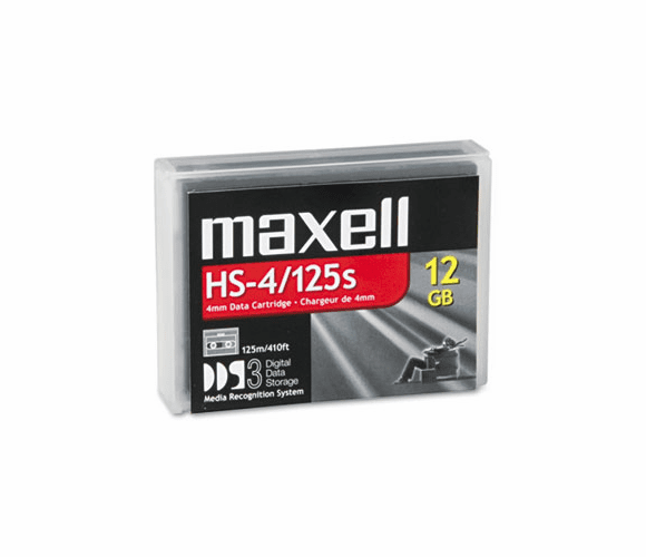 MAX200025 1/8" DDS-3 Cartridge, 125m, 12GB Native/24GB Compressed Capacity By MAXELL CORP. OF AMERICA