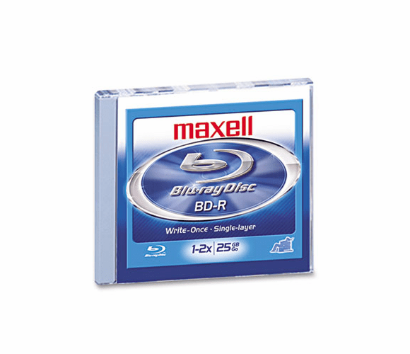 MAX631002 BD-RE DVD Disc, 25GB, 2x, w/Jewel Case, Silver/Gray By MAXELL CORP. OF AMERICA