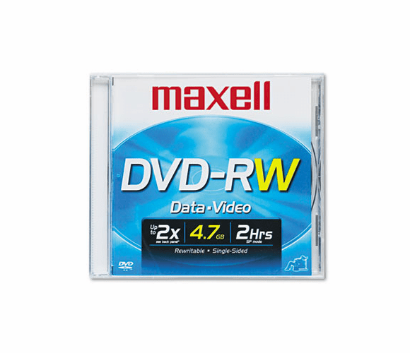 MAX635114 DVD-RW Disc, 4.7GB, 2x, w/Jewel Case, Silver By MAXELL CORP. OF AMERICA