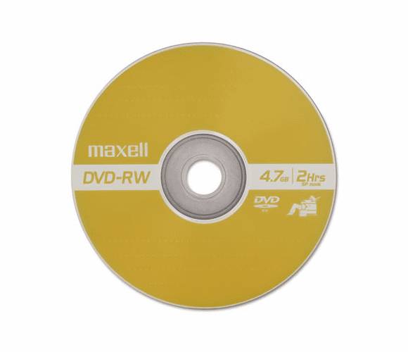 MAX635123 DVD-RW Discs, 4.7 GB, 2x, w/Jewel Cases, Gold, 3/Pack By MAXELL CORP. OF AMERICA