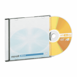 MAX638004 DVD-R Discs, 4.7GB, 16x, w/Jewel Cases, Gold, 10/Pack By MAXELL CORP. OF AMERICA