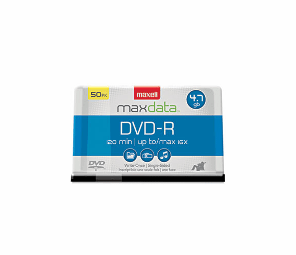 MAX638011 DVD-R Discs, 4.7GB, 16x, Spindle, Gold, 50/Pack By MAXELL CORP. OF AMERICA